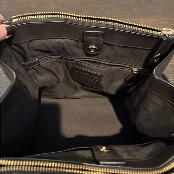 Coach Tan and Black Signature Satchel - Picture 5 of 5